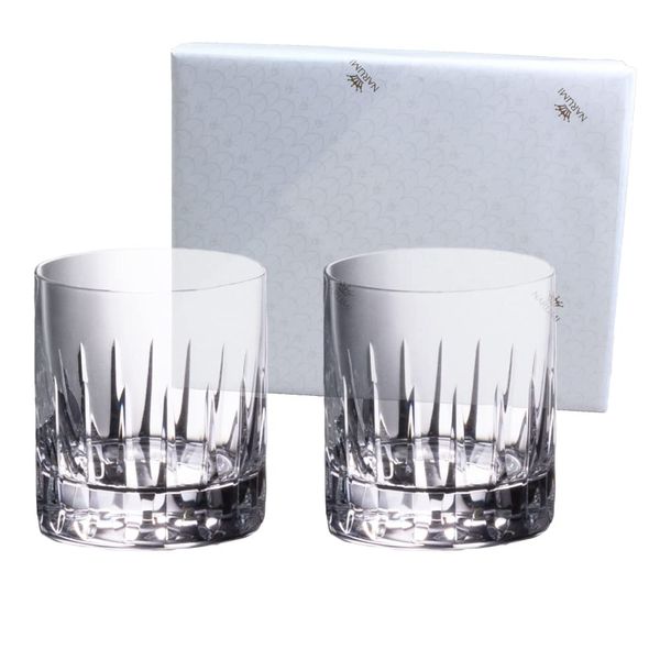 Narumi GW4166-42767AAZ Rock Glasses, Pair Glasses, Crown, 11.8 fl oz (310 cc), Clear, Old Glass, Crystal, Wedding Gift, Father's Day, Gift Box, Wrapped