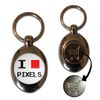 Pixel Love - £1/€1 Metal Shopping Coin Token Key Ring