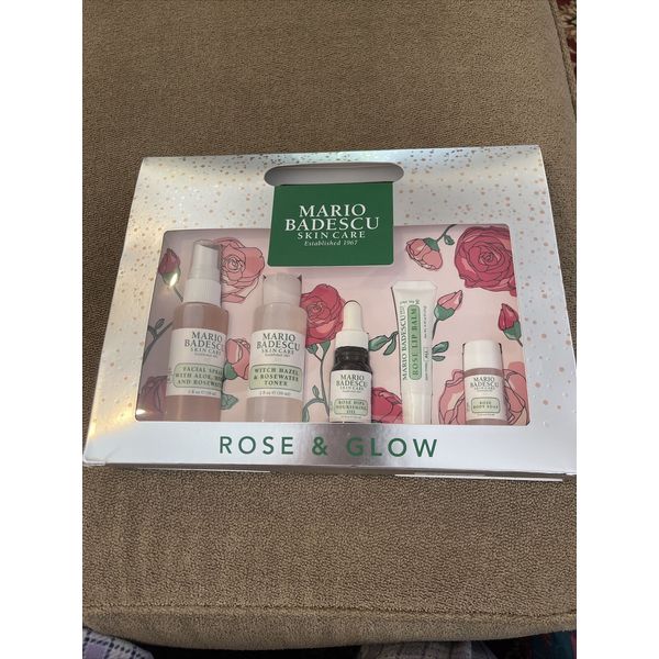 MARIO BADESCU SKIN CARE ROSE & GLOW 5 PC SET NEW IN BOX (AH)