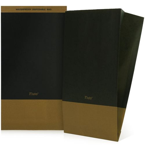 Fluto Etiquette Bags, Portable Etiquette Case, Disposable Waterproof Bag, Sickness, Motion Sickness, Vomit Bag, Black, 20 Sheets x 2