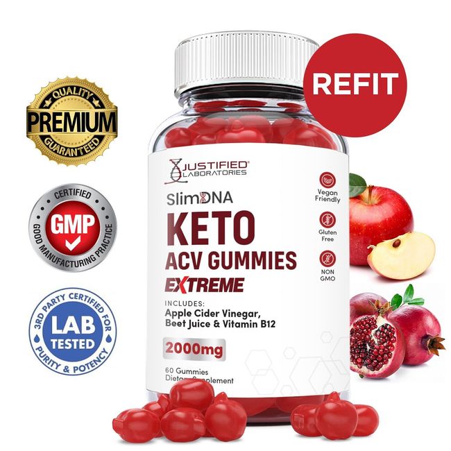 Slim DNA Keto Extreme ACV Gummies 2000MG Apple Cider Vinegar 60 Gummys