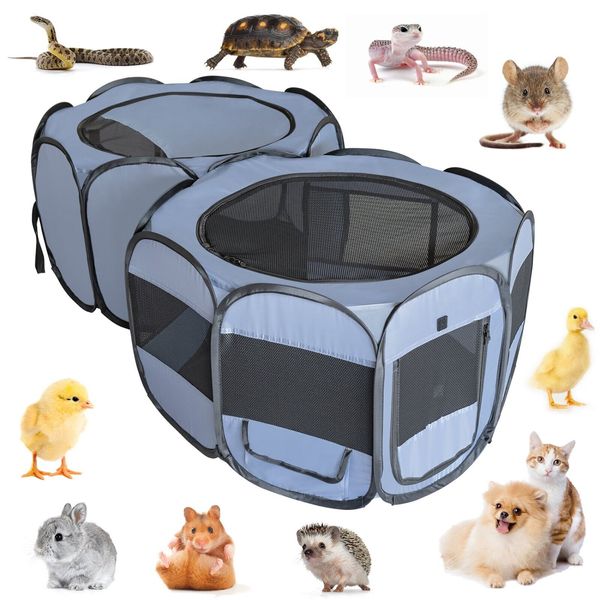 Dog Playpen Foldable Portable Pet Puppy Kennel Fence Exercise Cage Large Crate