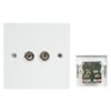 Double Tv Coaxial Aerial Wall Socket Plate