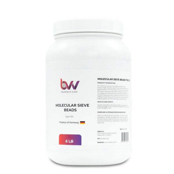 BVV Molecular Sieve Beads Type 13X (a.k.a. 10A) Size 6LBS