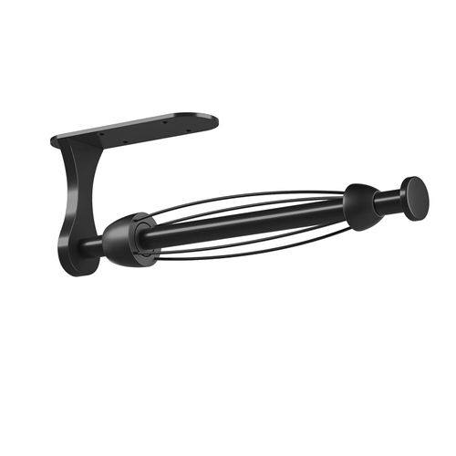 Paper Towel Holder Under Cabinet, One-Handed Tear, Wall Mount, Adhesive, Stainless Steel, Black, Paper Roll Holder with Ratchet Mechanism for Kitchen Bathroom Farmhouse Essentials Decor Accessories