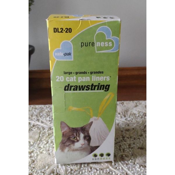 VanNess Pets Drawstring Cat Litter Box Liners Unscented Large Size 36” x 18”.SSH