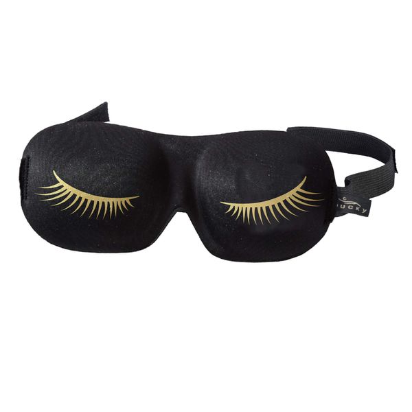 Bucky Ultralight & Comfortable Contoured Sleep Eye Mask, Gold Eyelash, One Size,5824