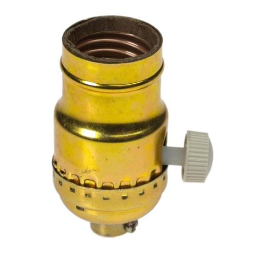 Leviton C20-06151-000 1 Pole Electro-Mechanical Socket Dimmer Lamp Holder, 150 w, Incandescent, Brass