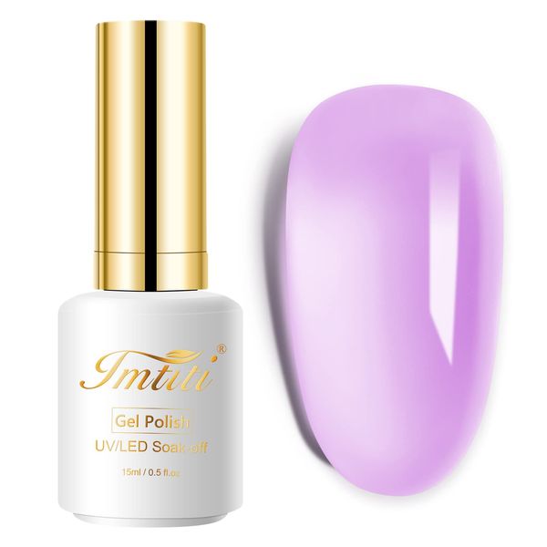 Gel Nail Polish- Imtiti 1pcs Jelly purple Color Gel Polish Soak Off Nail Lamp Nail Art Manicure Salon DIY at Home, 15ml Christmas Nail Art