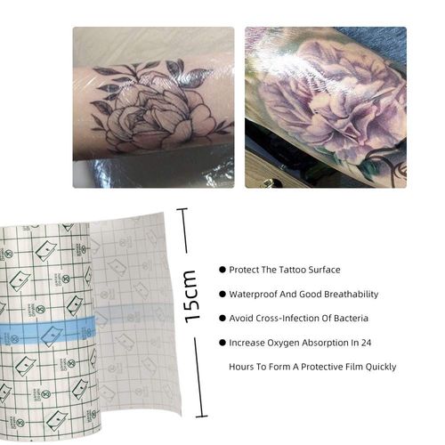 Tattoo Aftercare Waterproof Bandage Roll 6 in x 10 Yard Second Skin Healing Protective Clear Adhesive Bandage Transparent Stretch Film Dressing for Tattoo Supplies