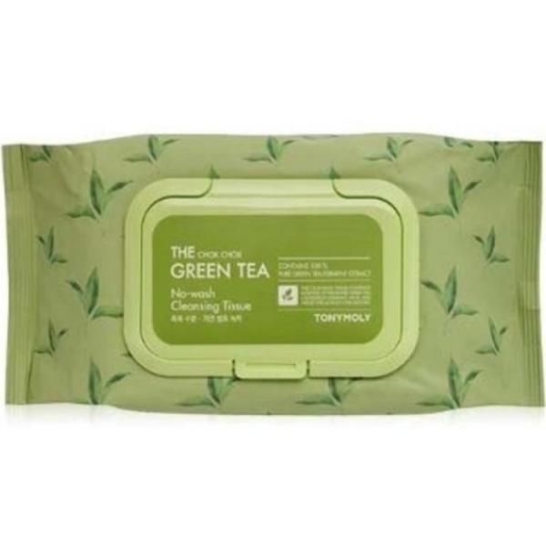 Tony Moly The Chok Chok Green Tea No-Wash Cleansing Tissue 100 Sheets 2 Packs