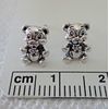 Sterling Silver TINY 10x7mm Teddy Bear Stud Studs Earrings! Very Detailed!