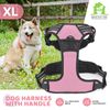 Pink Adjustable No Pull Reflective Dog Pet Harness Breathable Mesh with Handle