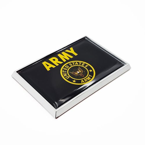 Perdecor US Army Flag Sticker Emblem Gold Crest Military Decal Car Chrome Flags, 2 Pack, 3 x 2 inches