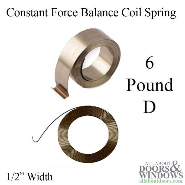 1/2" Constant Force Balance Standard Coil Spring D #6 Pound