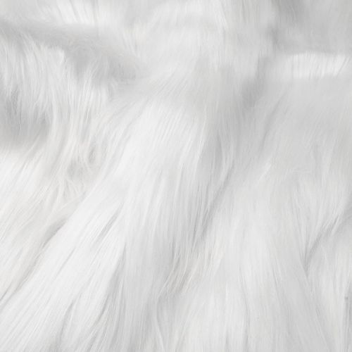 Qidkeo White Faux Fur Fabric for Crafts Squares Furry Fabric for Sewing, Costumes, Upholstery & Pillows Long Pile Faux Fur(White,10"x10")