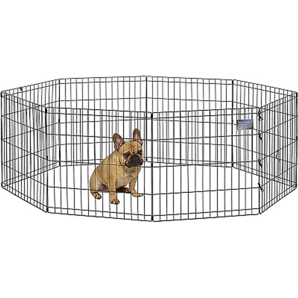 Midwest Homes for Pets Foldable Metal Dog Exercise Pen / Pet Playpen, 24'W X 24'