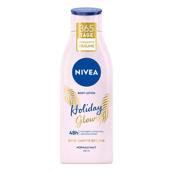 NIVEA Holiday Glow Body Lotion (200 ml), Body Lotion for 48 Hours Moisture and Natural Radiation of the Skin, Body Cream with Vitamin E and Gentle Tanning Effect