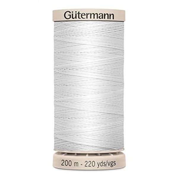 Gutermann Hand Quilting Waxed Sewing Thread 200m White 5709 - Each