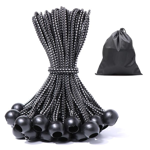 JunGG Elastic Bands with Ball Black White (25, 30 cm)