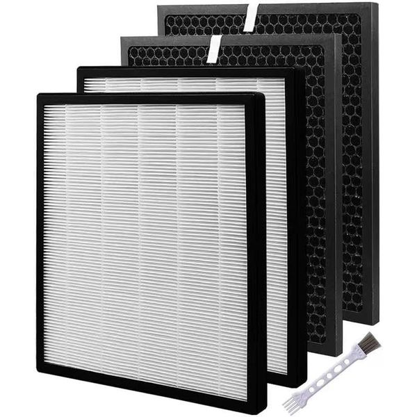 For LEVOIT LV-PUR131 Air Purifier Replacement Filter 2 HEPA Filters & 2 True HEP