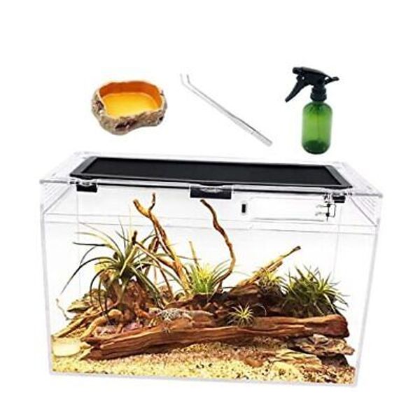 Reptile Terrarium,Reptile Tank with Full View Visually 16" x 8"x 10"