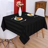 Table Cloth Tablecloths Square and Rectangular Premium Fabric Tablecloth, Waterproof & Wipeable Table Covers - Washable Long Table Cloths, Extra Large (Black, 137x137cm)
