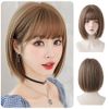 Airimori Wig, Bob, Full Wig, Short, Straight Wig, Bangs, Full Wig, Short Bob, Wig, Natural, Daily Use, Wig, Heat Resistant, Flax Brown