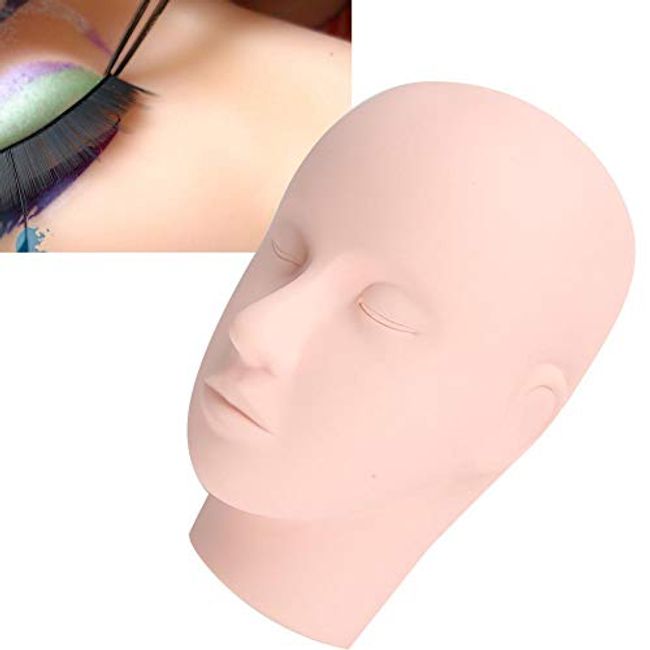 3D Silicone Practice Skin Head, Realistic Mannequin Makeup