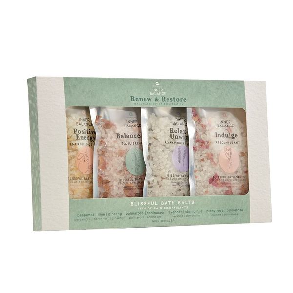 Aroma Home Inner Balance Renew & Restore Bath Salts Gift Set 4x100g