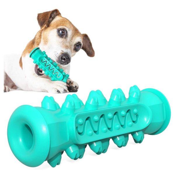 NEW Serrated Molar Stick Dog Toothbrush Turquoise