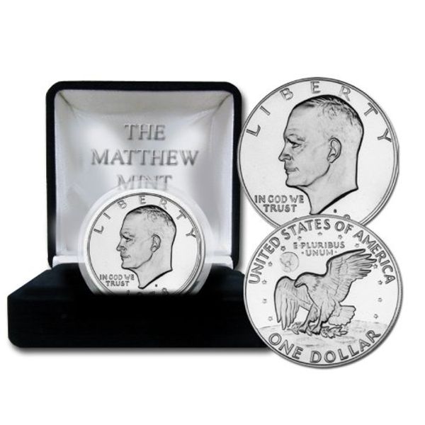 The Matthew Mint 1972 D Eisenhower Dollar in Velour Box