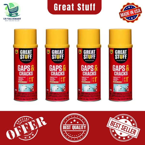 4 Cans Dow Great Stuff Gaps & Cracks Expanding Foam Sealant Insulation 12oz
