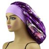 Satin Bonnet Silk Bonnet for Braids Sleeping Long Curly Hair Bonnet Satin Sleep Cap for Women XL Large Satin Sleep Bonnets (X-Large Floral Purple)