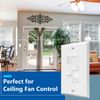 LIDER Combination Light Switch and 3-Speed Fan Control, Light and Fan Combo S...