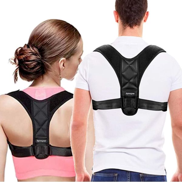 Back Posture Corrector - Unisex Back Brace for Men and Women | Neck Stretcher, Hunchback Support, and Back Straightener | Adjustable Strap and Neoprene Material | Size (M/L 20-48 inch)