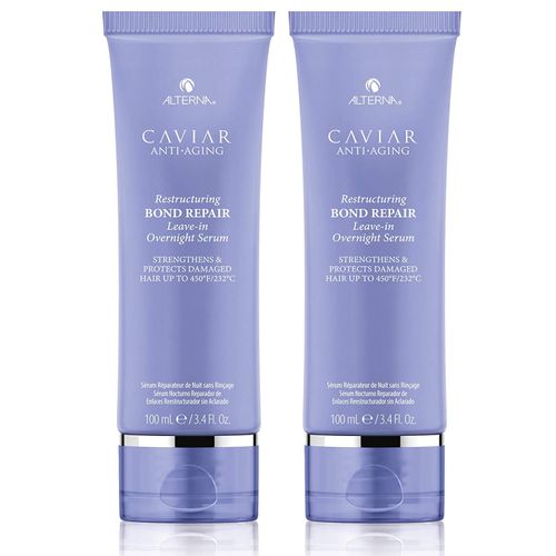 Alterna Caviar Anti-Aging Restructuring Bond Repair Leave-in Overnight Serum, 3.4-Ounce (2-Pack)