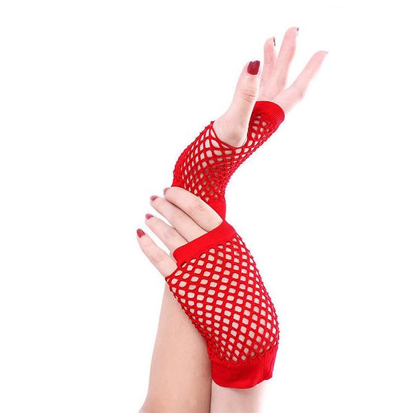 Blue Banana Fingerlose Handschuhe aus Netzstoff, Rot, rot, One size
