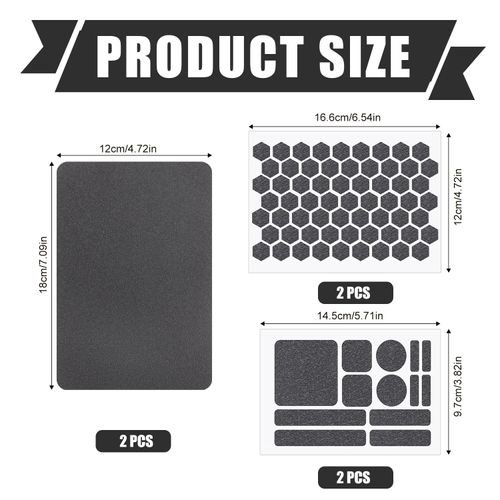 6pcs Anti-Slip Phone Grip Tape Stickers, Waterproof Adhesive Traction Decals Pre-Cut Grip Strips Universal Phone Patches for Cellphone Cases, Tablets, Game Controllers & Smooth Devices (Grey)