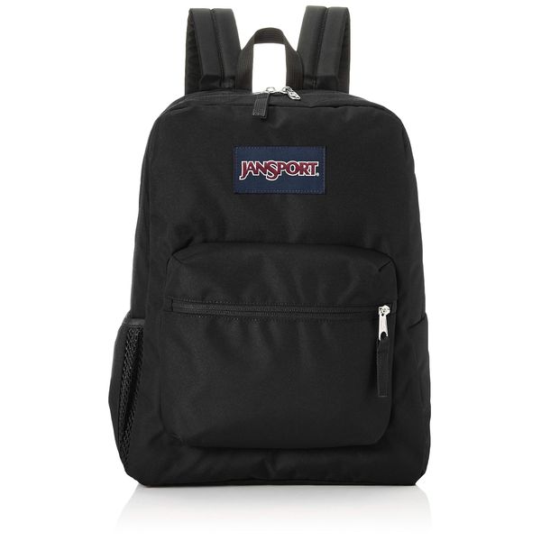 JanSport Cross Town School Backpack, Black, 17" x 12.5" x 6" - Simple Bookbag for Girls, Boys, Adults with 1 Main Compartment, Front Utility Pocket - Premium School Accessories