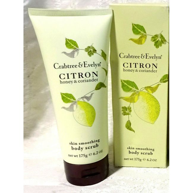 Crabtree & Evelyn CITRON HONEY & CORIANDER Skin Smoothing BODY SCRUB 6.2 oz