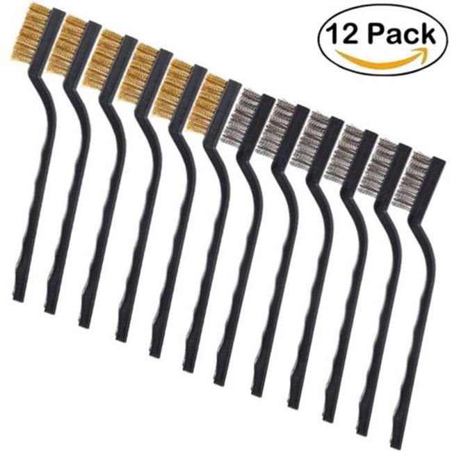 Small Wire Brush Set - Brass/ Stainless Steel/ Nylon Brushes for Cleaning  Rust R