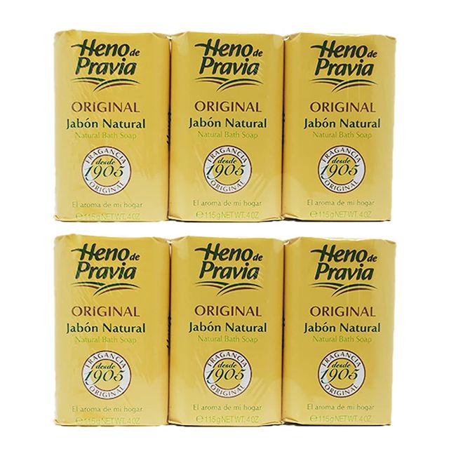 Heno De Pravia Soap LARGE 4.4 oz. Ea. ORIGINAL ( 6 Soaps Total)