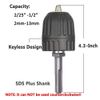 Eyech 2-13mm Keyless Drill Chuck with SDS Plus Shank Adaptor Quick Change Adapter Hammer Converter Conversion Tool