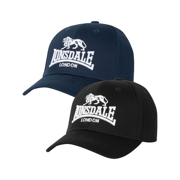 Lonsdale Unisex Wiltshire Double Pack Cap, Black/Dark Navy, Einheitsgröße EU