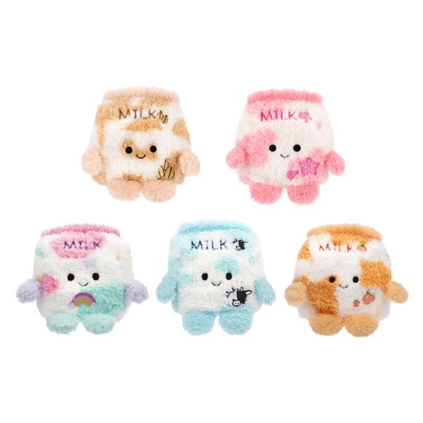 BumBumz 4.5-inch MooBumz Plush 5-Pack - Palmer Peach Milk, Charlotte Cereal Milk, Oakley Oat Milk, Maximus Milk Milk, and Sylvia Sakura Milk - from The Makers of Original Squishmallows