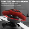 PlayRealm NO Falling Off Thumbstick Extender & Silicone Grip Cover 2 Sets for PS5 & PS4 Controller (BH Red)