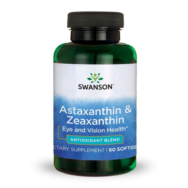 Swanson Astaxanthin and Zeaxanthin Softgels, 8 mg, 60 Count