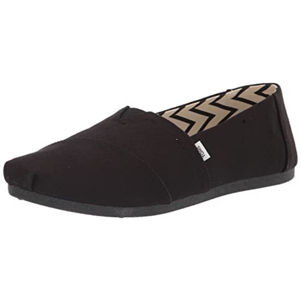 TOMS Women's, Alpargata Recycled Slip-On Solid Black 8 M