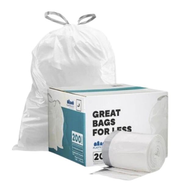 Plasticplace Custom Fit Trash Bags Compatible with simplehuman Code J, 200 Count